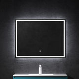 glasvilla Specchio da Bagno Appeso Specchio LED da Parete per Il Trucco Specchio da Bagno a LED con Interruttore Touch Anti-Appannamento Spiegel-02