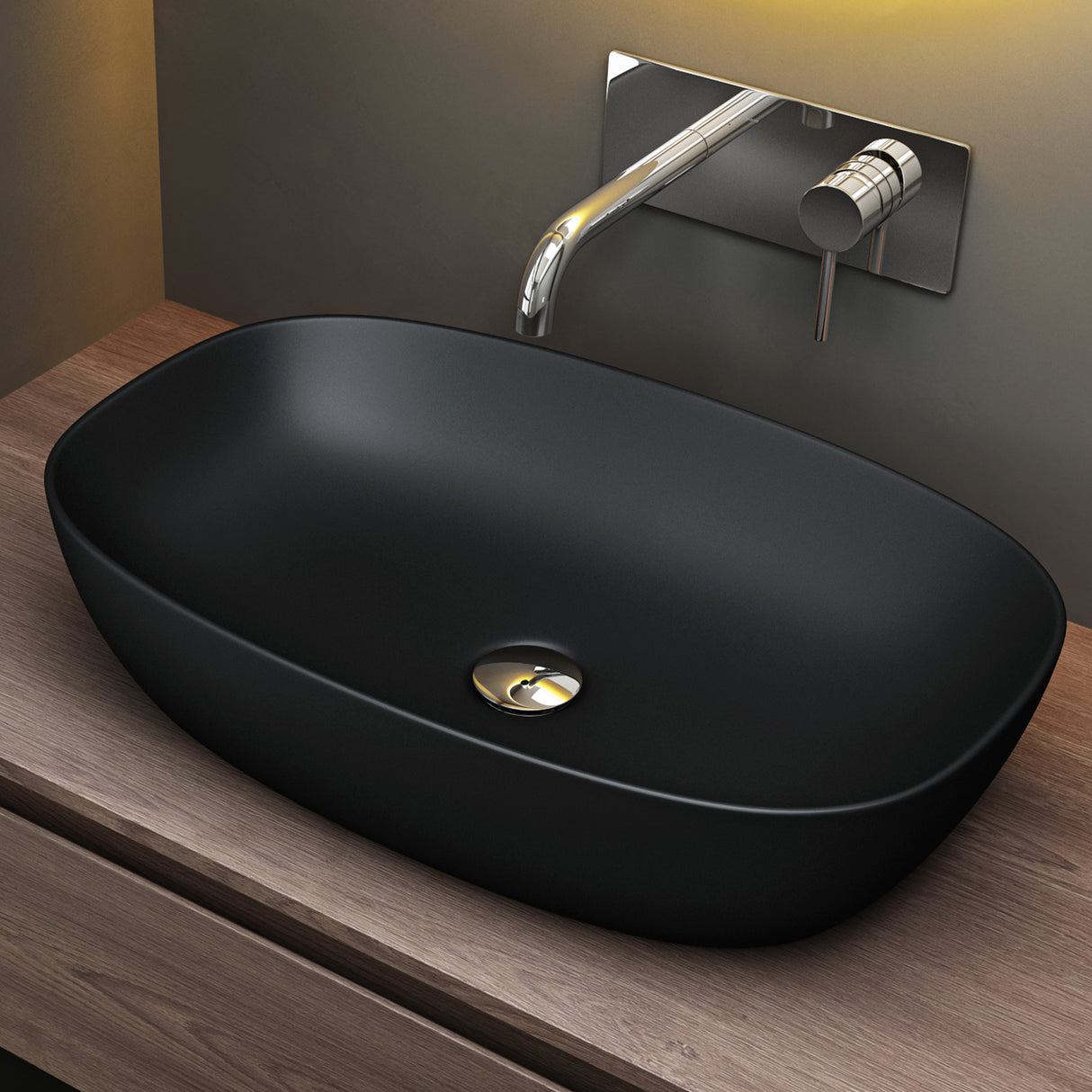 glasvilla Aufsatzwaschbecken Waschschale Waschbecken aus Keramik mit Nano-Beschichtung/Lotus-Effekt Brüssel104