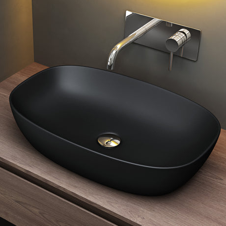 Glasvilla Lavabo sobre encimera de cerámica Brüssel104 con recubrimiento nano – Diseño moderno, fácil limpieza