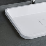 Lavabo Glasvilla, en fonte minérale, lavabo encastré avec couvercle de bonde Col104