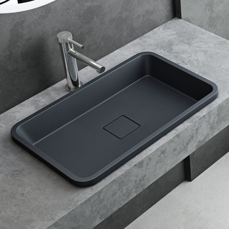 lavabo mineralguss empotrado con tapa de desagüe Col104