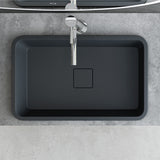 Lavabo Glasvilla, en fonte minérale, lavabo encastré avec couvercle de bonde Col104