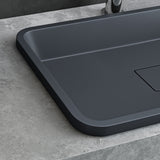 Lavabo Glasvilla, en fonte minérale, lavabo encastré avec couvercle de bonde Col104