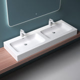 glasvilla Doppelwaschbecken Aufsatzwaschbecken Hängewaschbecken Waschbecken mineralguss Waschplatz Waschtisch Col830