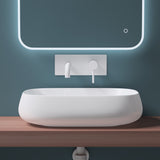 Vasque à poser Glasvilla, en céramique blanche, avec nano-revêtement