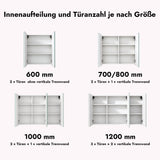 Glasvilla Armario Espejo de Baño con Puertas Sin Marco y Estantes Ajustables – Spiegelschrank 02