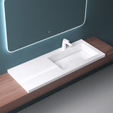 glasvilla Waschbecken Einbauwaschbecken Becken rechts BTH: 120x46x13,5cm Design Waschtisch aus Mineralguss in Weiß Colossum820