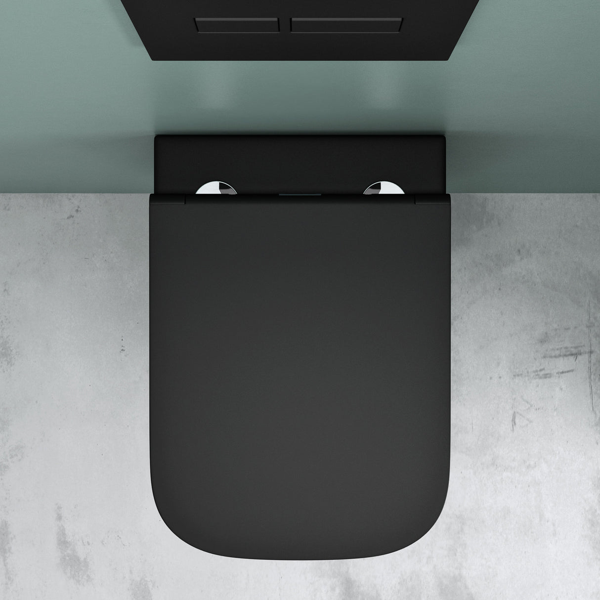 glasvilla Spülrandlos Wand WC schwarz Hänge WC + WC Sitz (mit Softclose) A112 NEU!!!