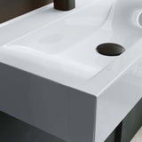 glasvilla Lavabo da Appoggio 60x31x10cm in Ceramica Lavabo Bagno Sospeso Lavandino Bagno da Appoggio con Nano Rivestimento Rettangolare Brüssel118g