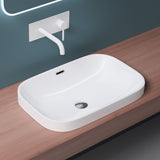 Lavabo Glasvilla, lavabo encastré avec nano-revêtement, céramique blanche, Bruxelles 5082
