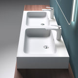 glasvilla Doppelwaschbecken Aufsatzwaschbecken Hängewaschbecken Waschbecken mineralguss Waschplatz Waschtisch Col830