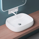 Vasque à poser Glasvilla, en céramique blanche, avec nano-revêtement