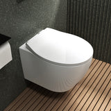 Glasvilla Design – Inodoro suspendido sin reborde en cerámica blanca con asiento Soft-Close