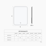 glasvilla Miroir Mural de Salle de Bain Miroir de Salle de Bain LED avec Interrupteur Tactile Antibuée Couche Antibuée