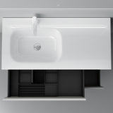 glasvilla Meubles de Salle de Bain | Armoire de Salle de Bain avec Miroir | Meuble Sous-Vasque en Solid Surface Gemini