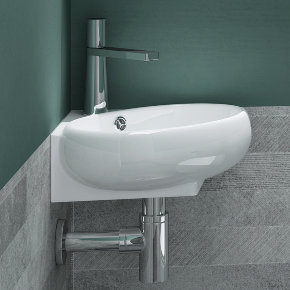 glasvilla lavabo lavabo de encimera lavabo colgante pequeño cuenco de cerámica blanco con recubrimiento nano para el baño y aseo de invitados Bruselas002
