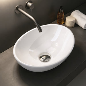 glasvilla Lavabo da Appoggio in Ceramica Lavandino Bagno da Appoggio Nano Rivestimenti Inclusi Brüssel205