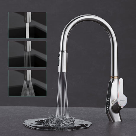 Grifo de Cocina Glasvilla MS-8085 Extraíble 360° con 3 Modos de Chorro y Pantalla LED