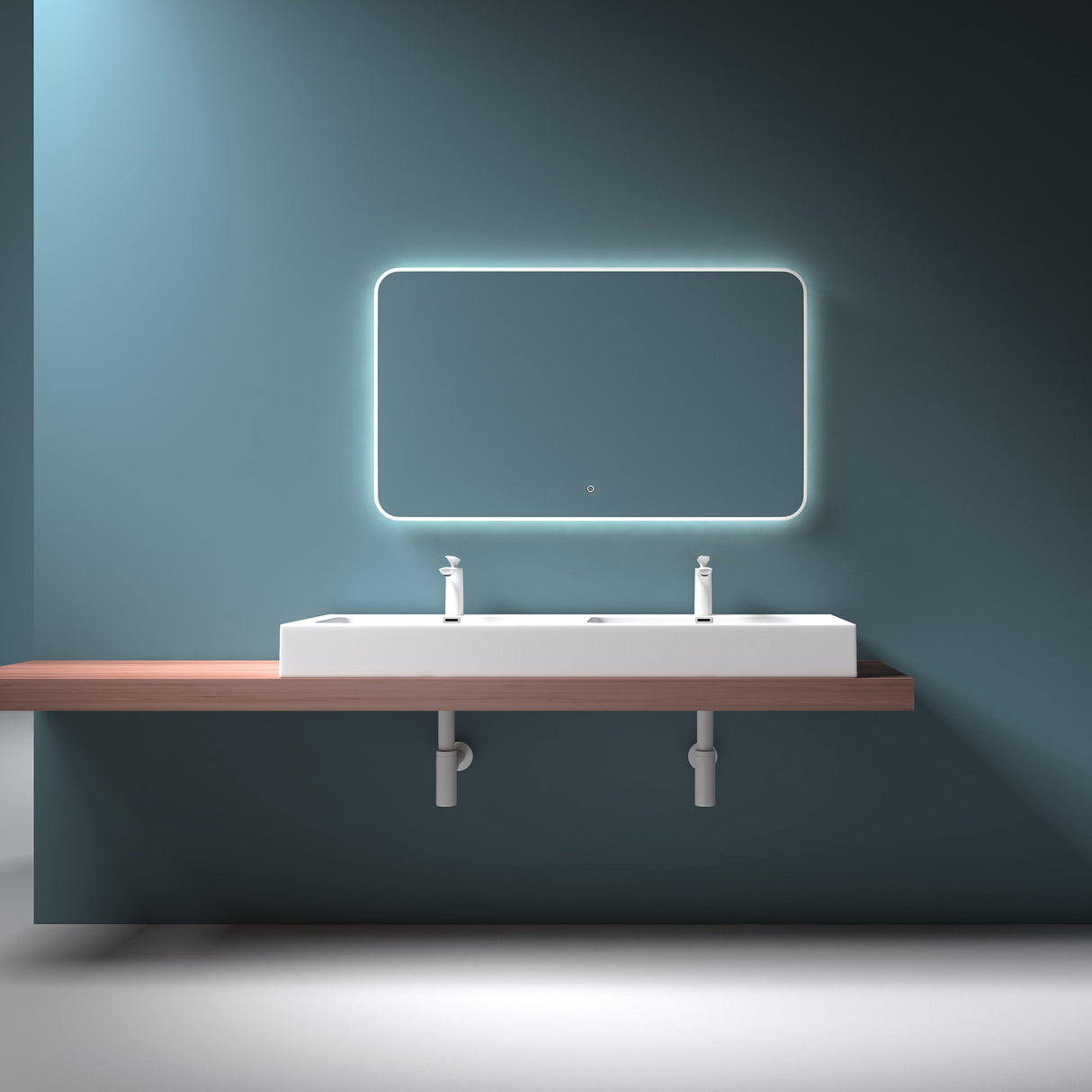 glasvilla Doppelwaschbecken Aufsatzwaschbecken Hängewaschbecken Waschbecken mineralguss Waschplatz Waschtisch Col830