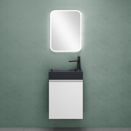 glasvilla Ensemble de Meubles de Salle de Bain avec Lavabo en Anthracite Mat et Meuble Bas pour Lavabo 46x26x63 cm Pisa02