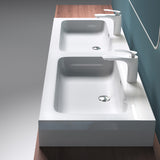 glasvilla Doppelwaschbecken Aufsatzwaschbecken Hängewaschbecken Waschbecken mineralguss Waschplatz Waschtisch Col830