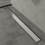 Bonde de douche Glasvilla en acier inoxydable | Kit de siphon complet pour salle de bain | Carrelable, débit de 35 l/min | Filtre à cheveux KE110