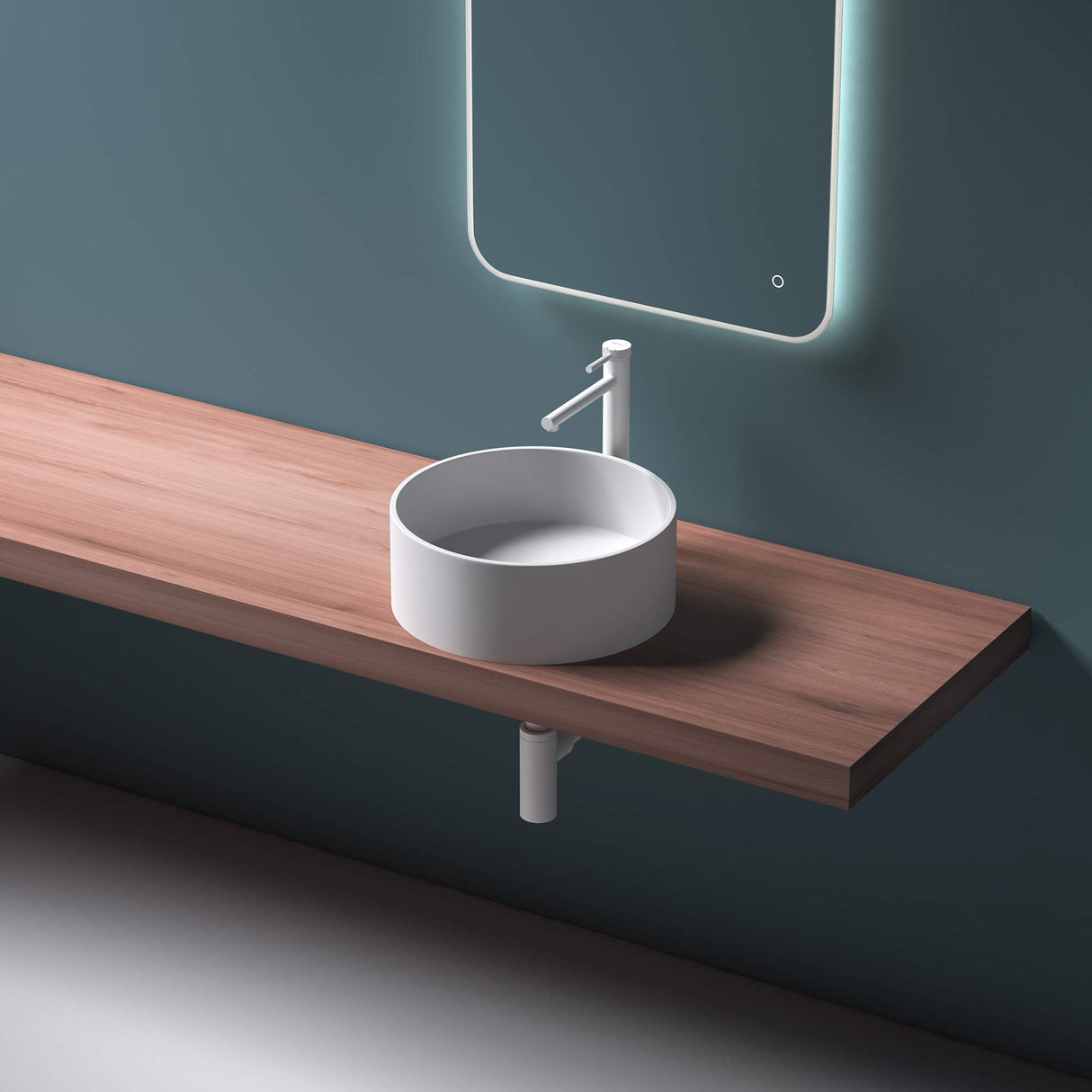 Vasque ronde Glasvilla 40x40x15cm Col804 à poser, sans trou de robinetterie ni trop-plein