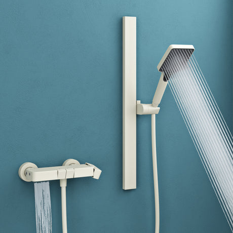 glasvilla Duschsystem mit Regendusche Duschkopf 3 Strahlarten höhenverstellbar Duschbrause mit Unterauslauf aus Aluminium Duschsystem10