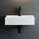 Vasque à poser Glasvilla, dimensions L x P x H : 45 x 30,5 x 10,5 cm, blanche, en céramique, carrée, avec revêtement nano/effet lotus Brussels118c