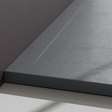 Receveur de douche Glasvilla pour cabine de douche, plat, rectangulaire, gris béton, en fonte minérale Corvus de haute qualité.