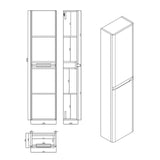 glasvilla Seitenschrank Badezimmerschrank mit 2 Türen und 4 Fächern BxT: 35x20 cm Hochschrank Badregal Allzweckschrank Lucca