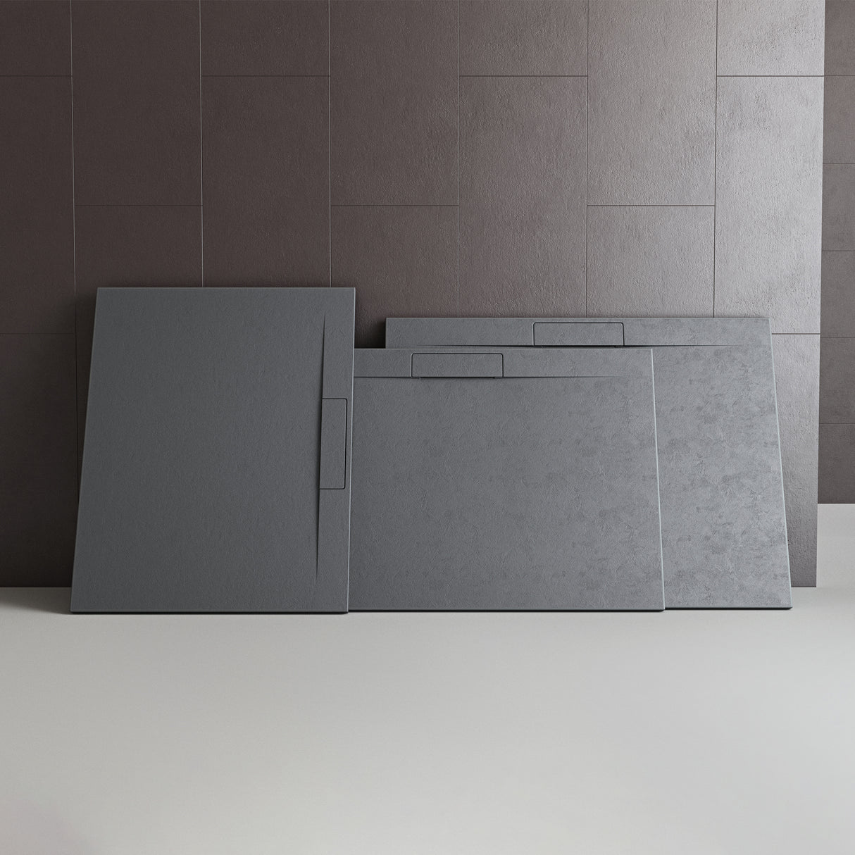 glasvilla Piatto Doccia in Pietra Artificiale Piatto Doccia per Box Doccia Forma: Rettangolare, Grigio Cemento Lyra