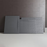 glasvilla Piatto Doccia in Pietra Artificiale Piatto Doccia per Box Doccia Forma: Rettangolare, Grigio Cemento Lyra