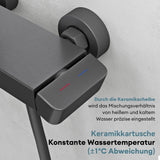 glasvilla Duschsystem mit Regendusche Duschkopf 3 Strahlarten höhenverstellbar Duschbrause mit Unterauslauf aus Aluminium Duschsystem10