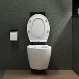 Glasvilla Design – Inodoro suspendido sin reborde en cerámica blanca con asiento Soft-Close