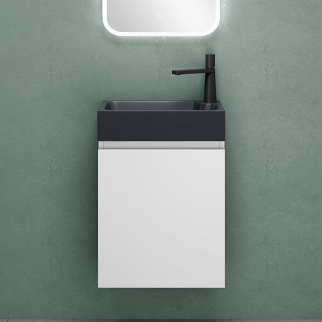 glasvilla Ensemble de Meubles de Salle de Bain avec Lavabo en Anthracite Mat et Meuble Bas pour Lavabo 46x26x63 cm Pisa02