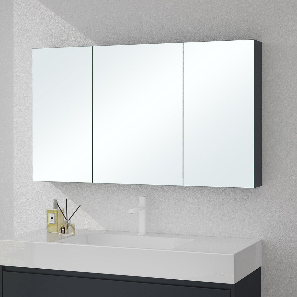 glasvilla Spiegelschrank mit Spielgeltüren Badezimmerschrank Hängeschrank Badezimmerspiegel Spiegelschrank-02