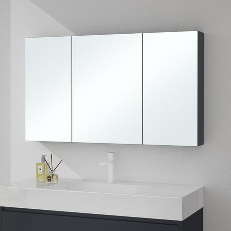 Glasvilla Armario Espejo de Baño con Puertas Sin Marco y Estantes Ajustables – Spiegelschrank 02