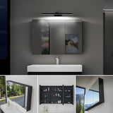 Armoire de toilette Glasvilla avec miroir et lampe intégrée, meuble de salle de bain, éclairage miroir, lampe de salle de bain LED rotative à 180°, d'une beauté rayonnante