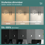 lampara colgante glasvilla 100cm LED diseño lineal 3000K/4000K/6000K cable ajustable 38W lámpara colgante para comedor sala de estar dormitorio