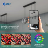 lampara colgante glasvilla 100cm LED diseño lineal 3000K/4000K/6000K cable ajustable 38W lámpara colgante para comedor sala de estar dormitorio