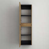 glasvilla Armoire Latérale de Salle de Bain avec 2 Portes et 4 Compartiments Étagère de Salle de Bain Armoire Polyvalente Armoire de Salle de Bain LTH 35x20x120 cm Verona