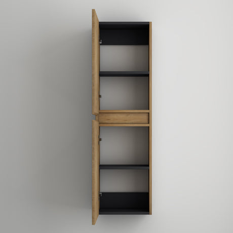 glasvilla Armoire Latérale de Salle de Bain avec 2 Portes et 4 Compartiments Étagère de Salle de Bain Armoire Polyvalente Armoire de Salle de Bain LTH 35x20x120 cm Verona