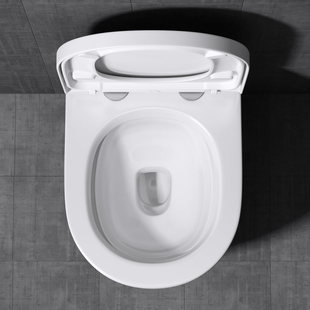 glasvilla Inodoro Suspendido Toilette Sin Reborde Blanco de Cerámica Montaje en Pared con Cierre Suave