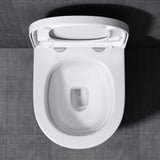 glasvilla Inodoro Suspendido Toilette Sin Reborde Blanco de Cerámica Montaje en Pared con Cierre Suave