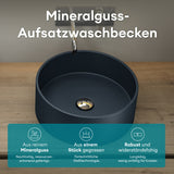 Vasque ronde Glasvilla 40x40x15cm Col804 à poser, sans trou de robinetterie ni trop-plein