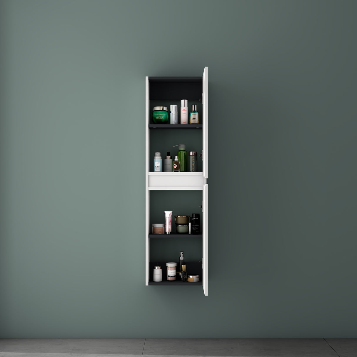glasvilla Seitenschrank Badezimmerschrank mit 2 Türen und 4 Fächern Badregal Allzweckschrank Badschrank BTH: 35x20x120 cm Verona