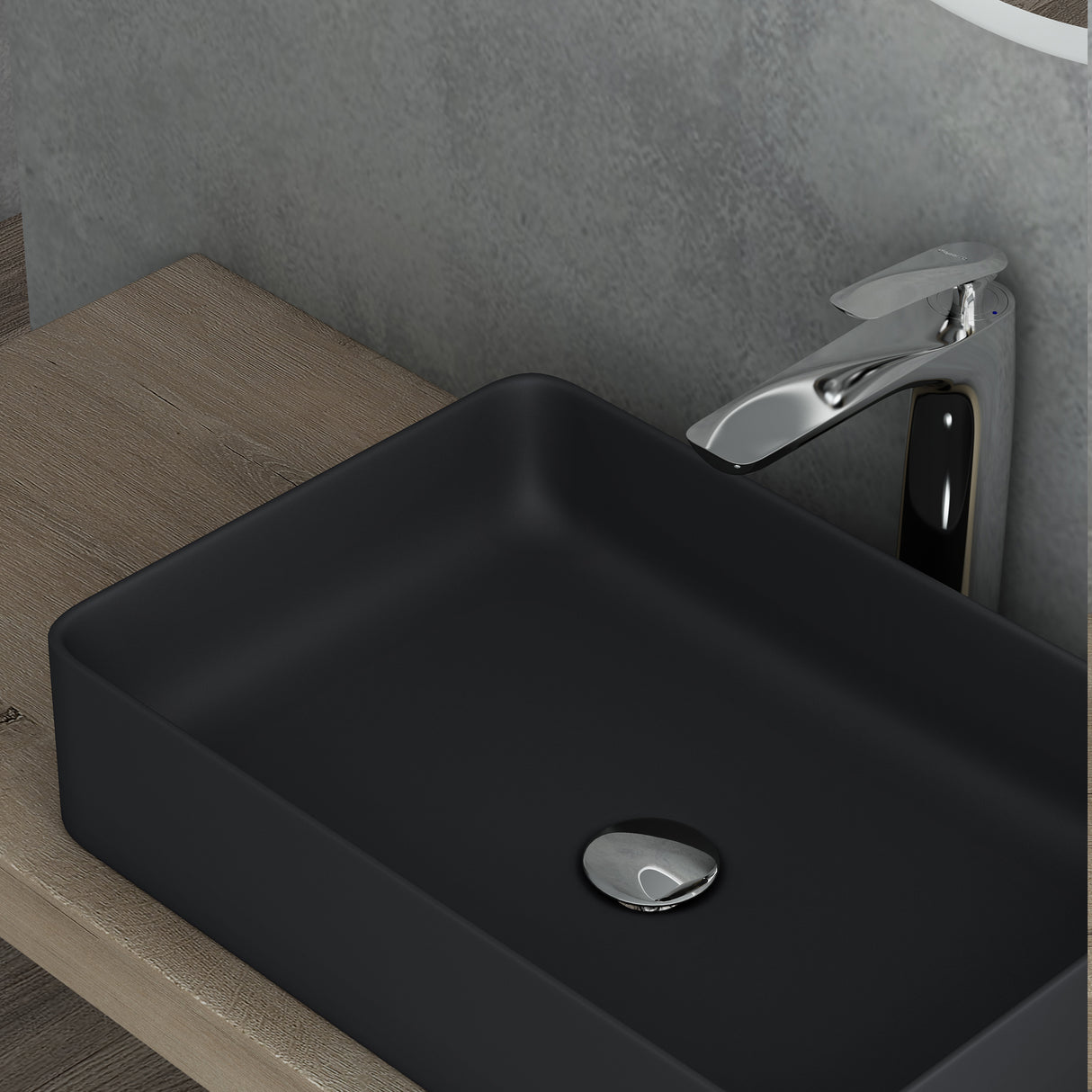 Vasque à poser Glasvilla, dimensions L x P x H : 59 x 38 x 13,5 cm, en céramique, Bruxelles 105D