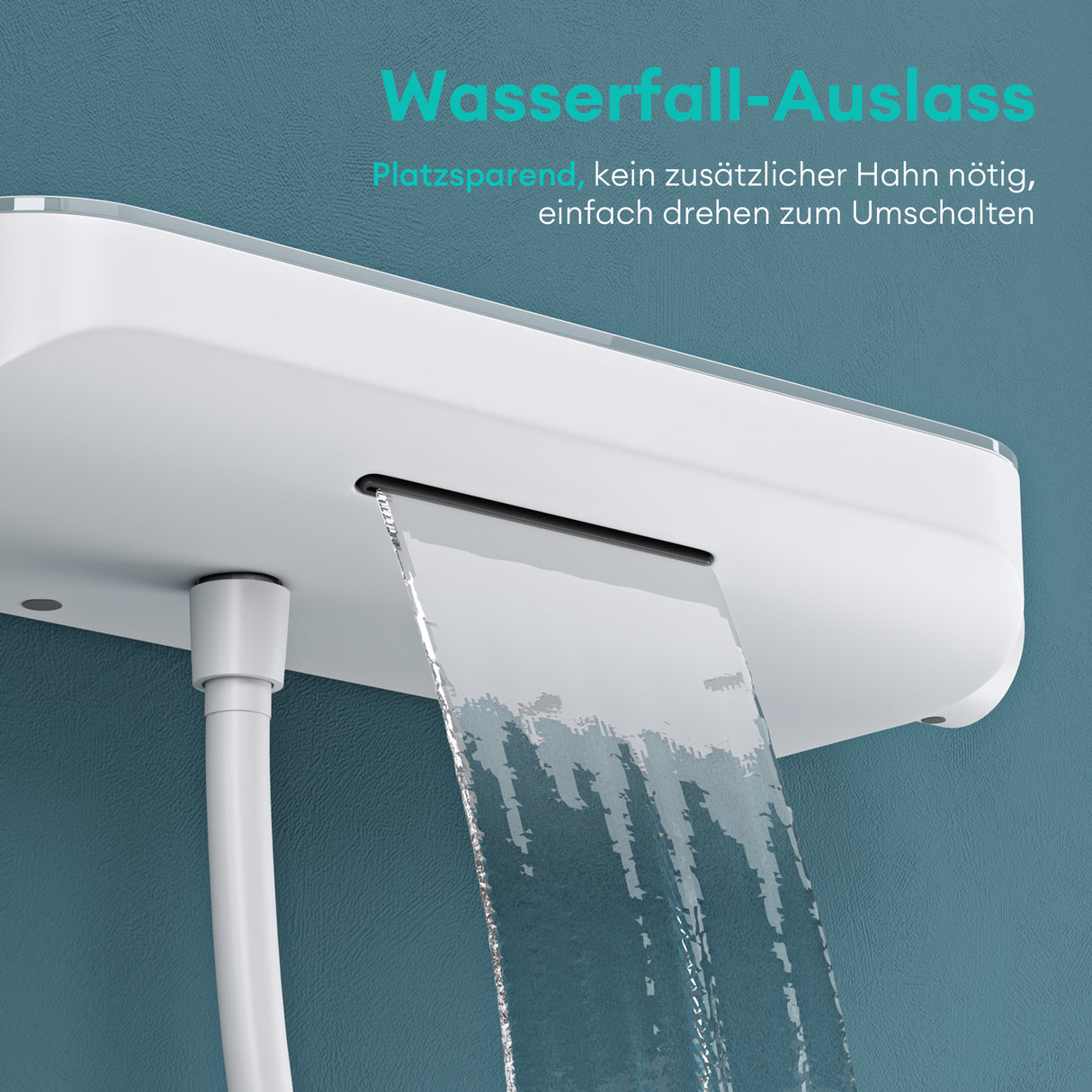 Système de douche Glasvilla avec thermostat, kit de robinetterie complet avec verrouillage de sécurité, 3 jets, pommeau de douche réglable en hauteur avec bec inférieur en laiton, système de douche 9