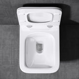 glasvilla Inodoro Suspendido Toilette Sin Reborde Blanco de Cerámica Montaje en Pared con Cierre Suave